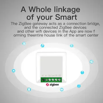 16A Mini smart switch ZigBee 3.0 Podržava 1way 2way Za ewelink, tuya, hub SmartThings Alexa i Google Assistant